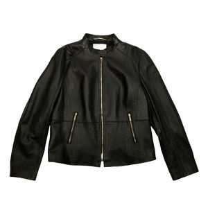 NWOT Hugo BOSS 14 Black Lamb Leather Jacket